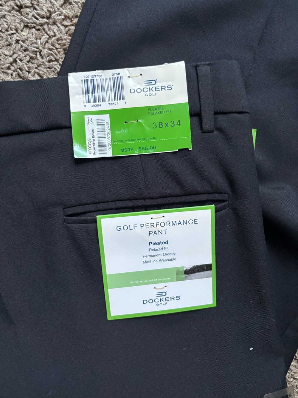Dockers Golf Performance Pleated Pants - Black